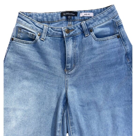 BCBGeneration Wide Leg Jeans Mid Rise Women's Size 3/26 Blue Medium Wash - Picture 4 of 9